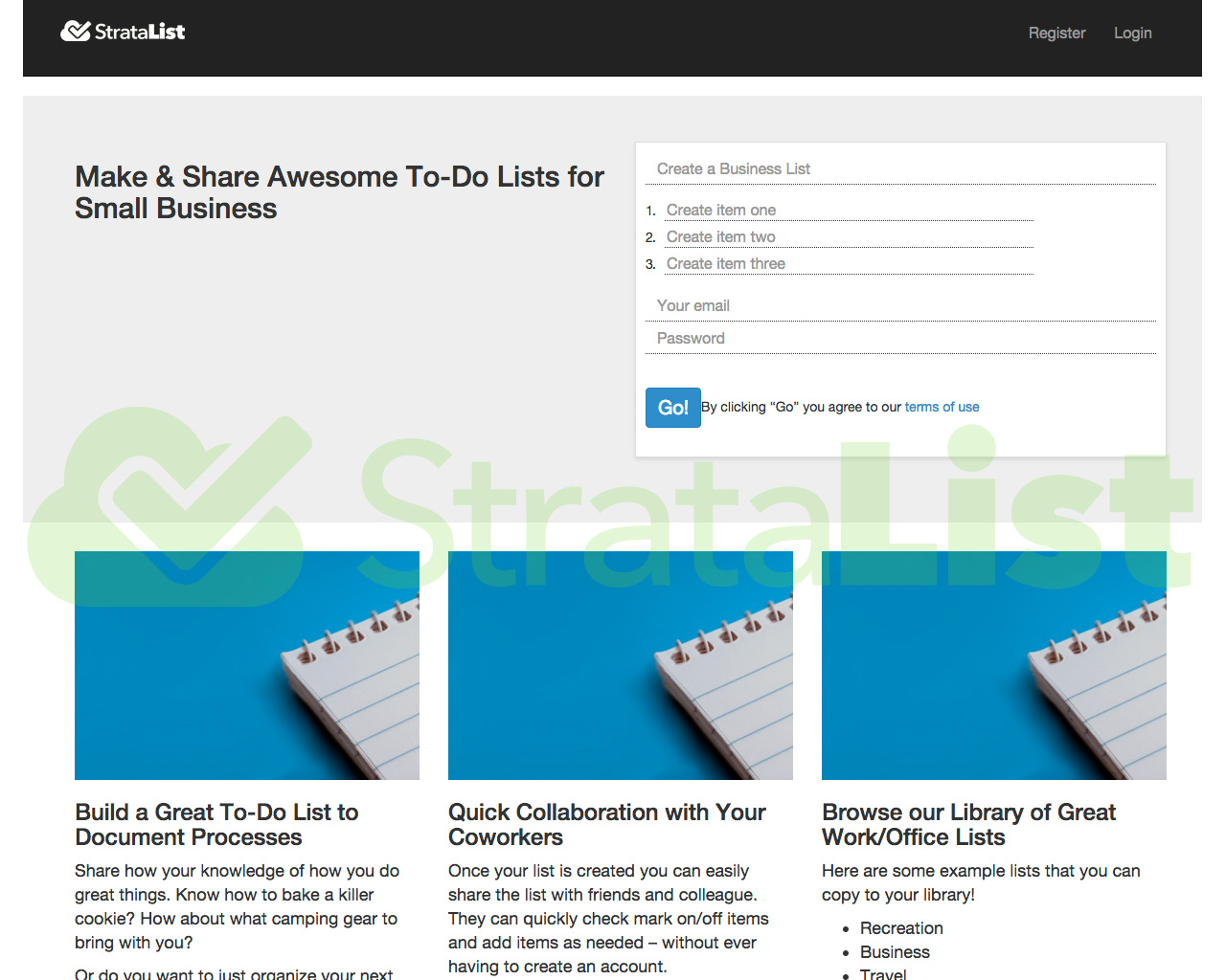 StrataList (Internal Web app Product Startup)